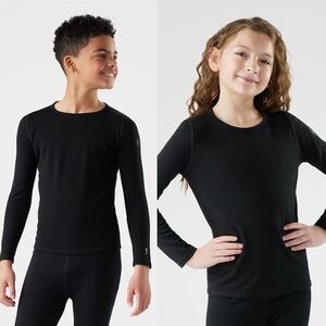 Smartwool Kids' Classic Thermal Merino Base Layer Crew Black Small